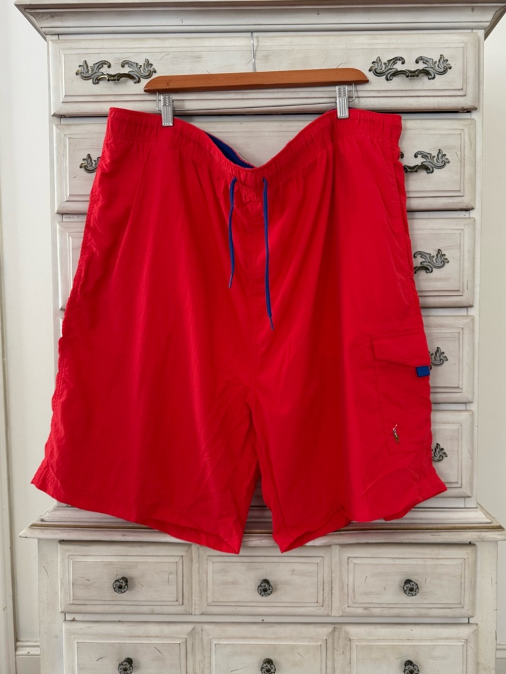 Ralph Lauren Red Flesh Pony Swim Trunks